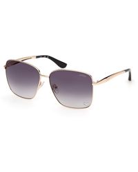 Guess - Gu00308 32B Sunglasses Metal Smoke Squared Normal - Lyst