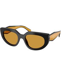 Prada - Pr D02S 02K50P Sunglasses Acetate Ocher Round Normal - Lyst