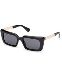 MAX&Co. - Mo0143 01A Sunglasses Injected Smoke Squared Normal - Lyst