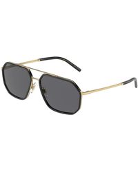 Dolce & Gabbana - Dg2285 02/81 Sunglasses Metal Pilot Polarized - Lyst