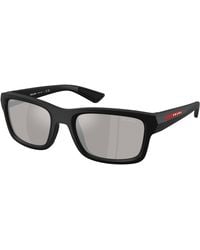 Prada Linea Rossa - Ps B10S 1Bo80Z Sunglasses Injected Geometric Mirror - Lyst
