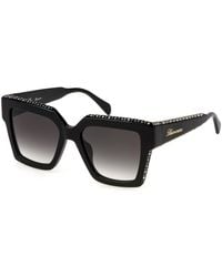 Blumarine - Sbm859S 700 Sunglasses Acetate Smoke Squared Normal Shaded - Lyst