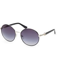 Guess - Gu00260 01B Sunglasses Metal Smoke Round Normal - Lyst
