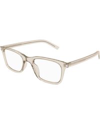 Saint Laurent - Sl 718 Slim 004 Optical Frames Acetate Transparent Squared - Lyst