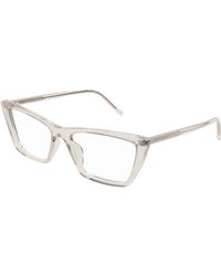 Saint Laurent - Sl 737 Mica Thin Opt 004 Optical Frames Acetate Transparent Squared - Lyst