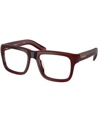 Prada - Pr D02V 25J1O1 Optical Frames Acetate Transparent Squared Normal - Lyst