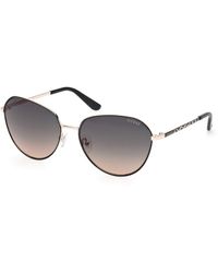 Guess - Gu00148 97P Sunglasses Metal Round Normal - Lyst