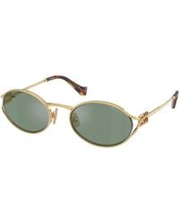 Miu Miu - Mu 52Ys 5Ak04M Sunglasses Metal Round Normal - Lyst