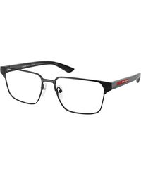 Prada Linea Rossa - Ps 50Tv 1Ab1O1 Optical Frames Metal Transparent Squared Normal - Lyst