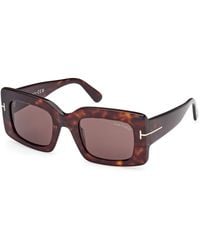 Tom Ford - Ft1188 Brigitta 52E Sunglasses Acetate Squared Normal - Lyst