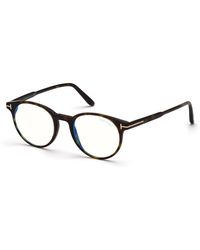 Tom Ford - Ft5695-B 056 Optical Frames Acetate Round Normal Anti Light - Lyst