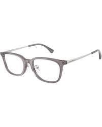 Emporio Armani - Ea3296D 6206 Optical Frames Acetate Transparent Geometric Normal - Lyst