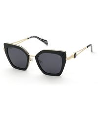 Blumarine - Sbm244 300 Sunglasses Metal Smoke Geometric Normal - Lyst