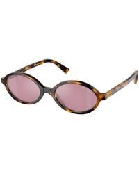 Miu Miu - Mu 04Zs Vau50D Sunglasses Acetate Round Normal - Lyst