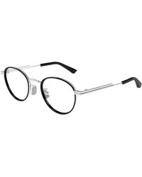 Bottega Veneta - Bv1337Oj 002 Optical Frames Metal Transparent Round - Lyst