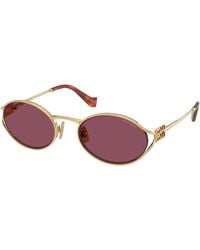Miu Miu - Mu 52Ys 5Ak20Y Sunglasses Metal Round Normal - Lyst