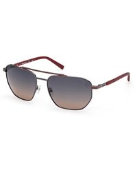 Timberland - Tb00038 06D Sunglasses Metal Smoke Squared Polarized - Lyst