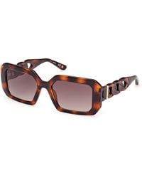Guess - Gu00110 52F Sunglasses Injected Geometric Normal Shaded - Lyst