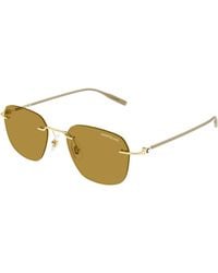 Montblanc - Mb0430S 004 Sunglasses Metal Squared - Lyst