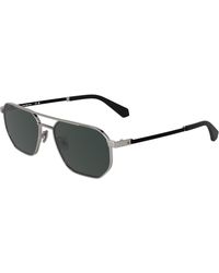 Calvin Klein - Ckj25202S 016 Sunglasses Metal Squared Normal - Lyst