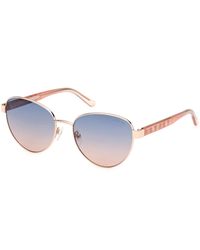 Guess - Gu00101 28W Sunglasses Metal Round Normal - Lyst