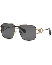 Roberto Cavalli - Src131 301 Sunglasses Metal Smoke Squared Normal - Lyst