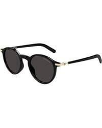 Montblanc - Mb0461S 001 Sunglasses Injected Round - Lyst