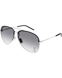 Saint Laurent - Classic 11 M 005 Sunglasses Metal Pilot Shaded - Lyst
