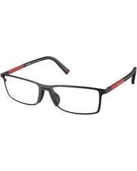 Prada Linea Rossa - Ps 53Qv 1Bo1O1 Optical Frames Metal Transparent Squared Normal - Lyst