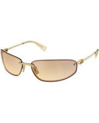 Miu Miu - Mu A50S 5Ak7R1 Sunglasses Metal Round Normal - Lyst