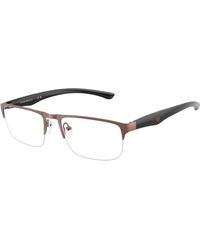 Emporio Armani - Ea1189 3006 Optical Frames Metal Transparent Squared Normal - Lyst