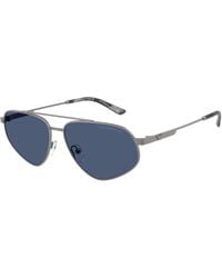 Emporio Armani - Ea2156 300380 Sunglasses Metal Pilot Normal - Lyst
