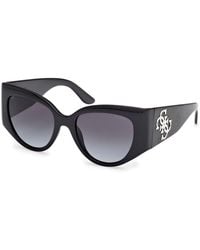 Guess - Gu00202 01B Sunglasses Injected Smoke Cat Eye Normal - Lyst
