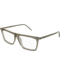 Saint Laurent - Sl 803 012 Optical Frames Acetate Transparent Squared - Lyst