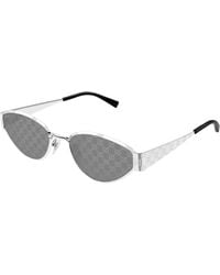 Gucci - Gg1853S 002 Sunglasses Metal Smoke Geometric - Lyst