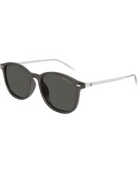 Montblanc - Mb0454Sa 004 Sunglasses Injected Round - Lyst