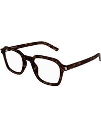 Saint Laurent - Sl 715 Slim Opt 002 Optical Frames Acetate Transparent Squared - Lyst