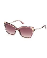 Guess - Gm00046 71T Sunglasses Acetate Butterfly Normal - Lyst