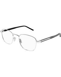 Saint Laurent - Sl 699 002 Optical Frames Metal Transparent Round - Lyst