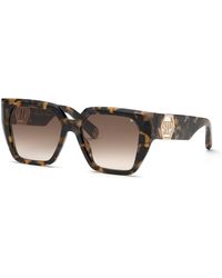 Philipp Plein - Spp160 Plein Capture 04Bl Sunglasses Acetate Squared Normal Shaded - Lyst
