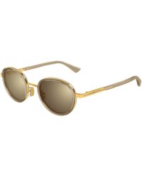 Bottega Veneta - Bv1372S 003 Sunglasses Acetate Bronze Round - Lyst