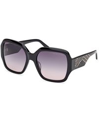 Guess - Gm00014 01B Sunglasses Acetate Smoke Squared Normal - Lyst
