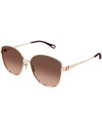Chloé - Ch0306Sk 002 Sunglasses Metal Squared - Lyst