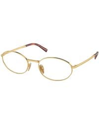 Prada - Pr A57V 5Ak1O1 Optical Frames Metal Transparent Round Normal - Lyst