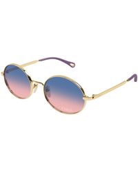 Chloé - Ch0326S 003 Sunglasses Metal Round - Lyst