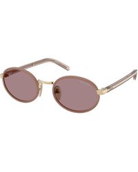 Prada - Pr B56S 24E20I Sunglasses Steel Round Normal - Lyst