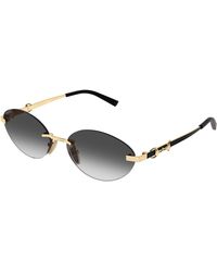 Gucci - Gg2051S 002 Sunglasses Metal Round - Lyst