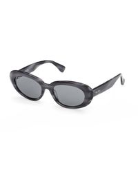Max Mara - Mm0196 64A Sunglasses Acetate Smoke Round Normal - Lyst