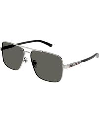 Gucci - Gg1289S 001 Sunglasses Metal Pilot - Lyst