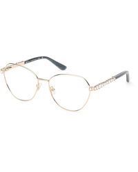 Guess - Gm50056 33 Optical Frames Metal Round Normal - Lyst